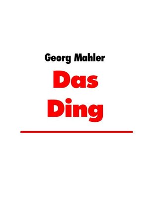 cover image of Das Ding
